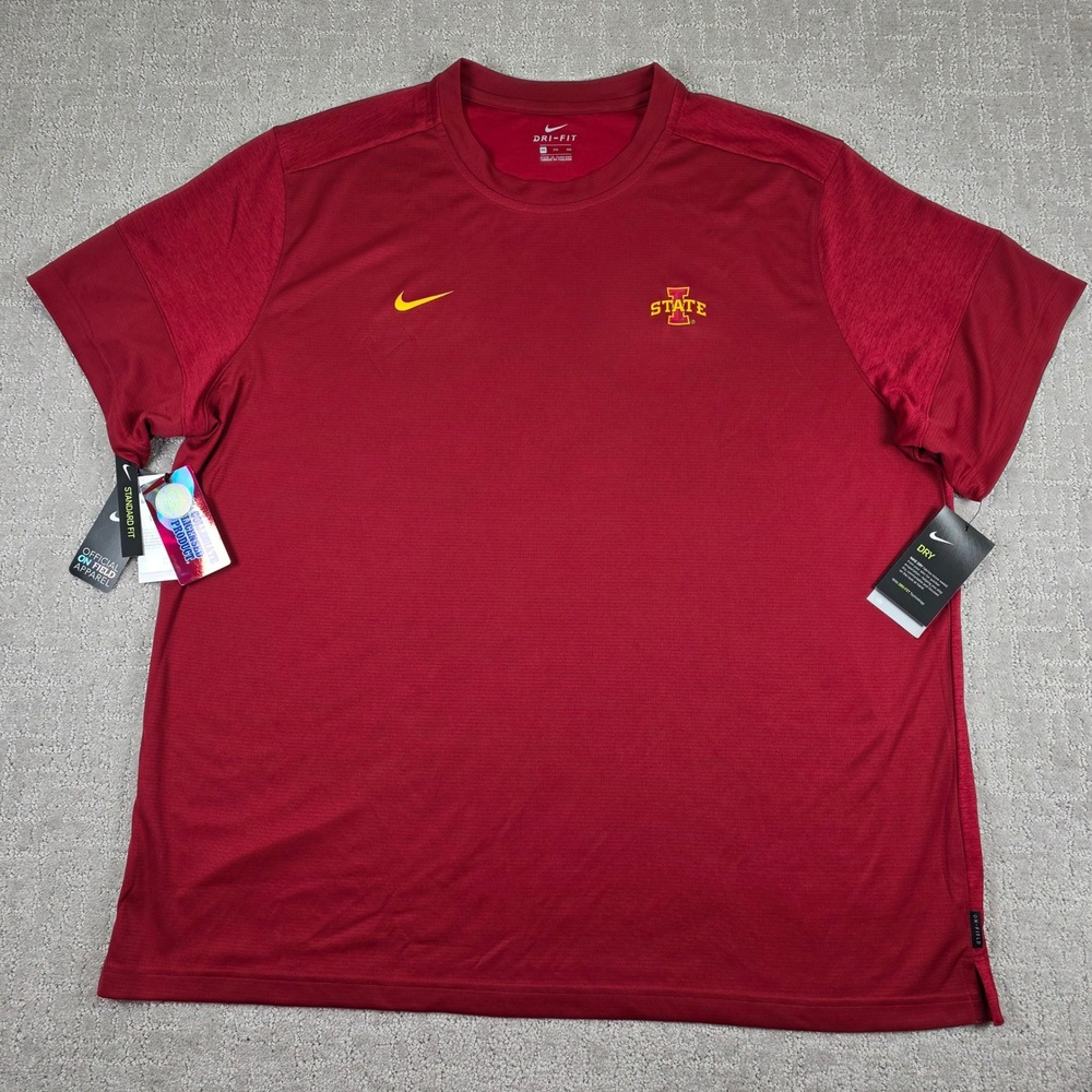 Nike Iowa State Cyclones Dri-FIT On-Field Shirt Mens 3XL Red Short Sleeve New